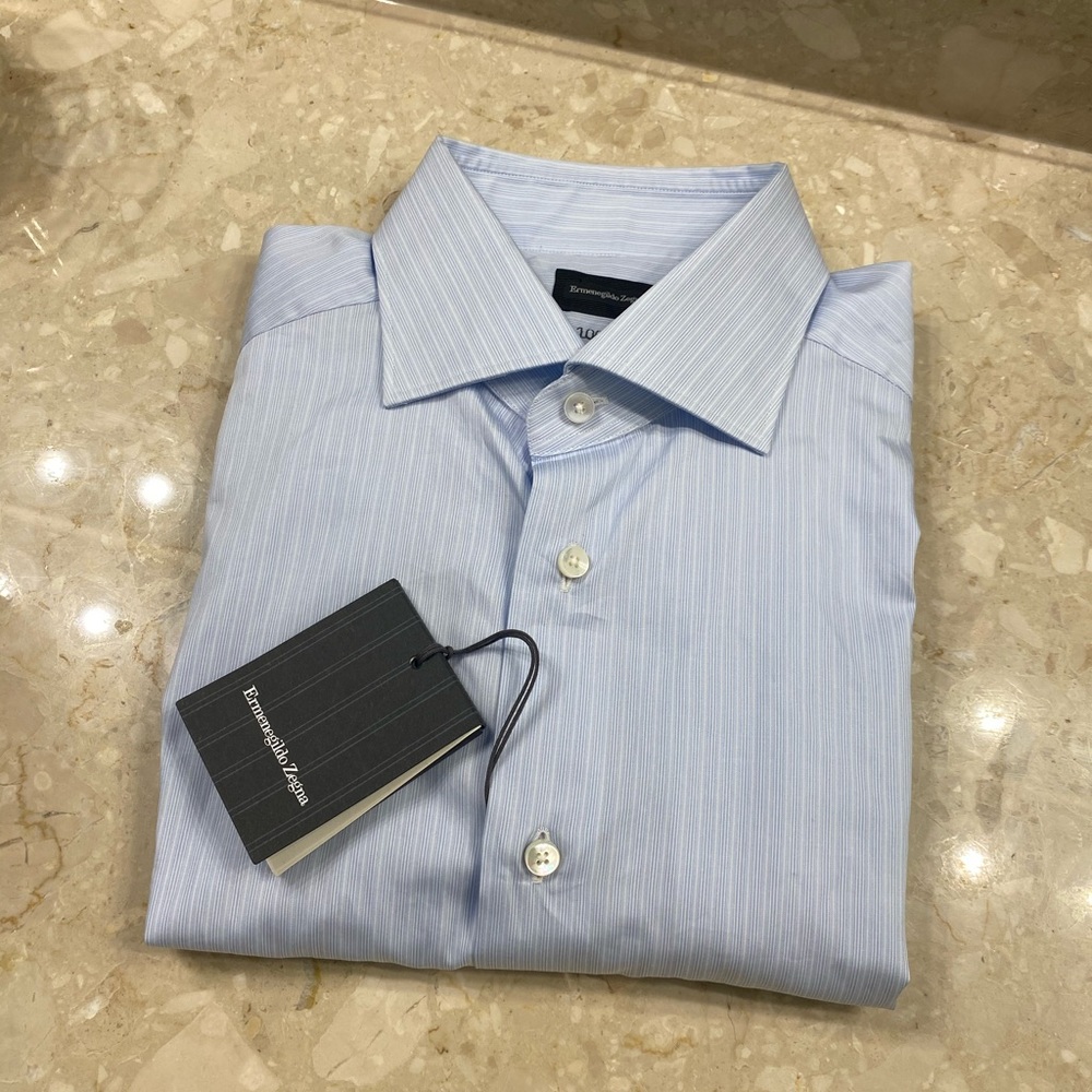 NWT Ermenegildo Zegna Stripe Button-Up Shirt
